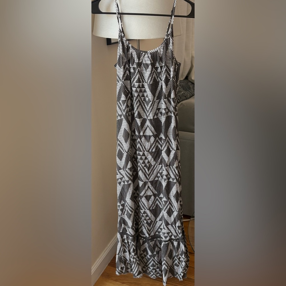 American Eagle Outfitters/ Arie Black and White Geometric Maxi Dress